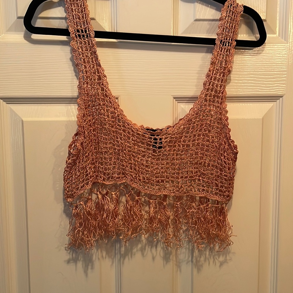 Forever 21 knit fancy crop top, size med